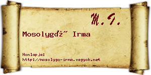 Mosolygó Irma névjegykártya
