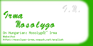 irma mosolygo business card